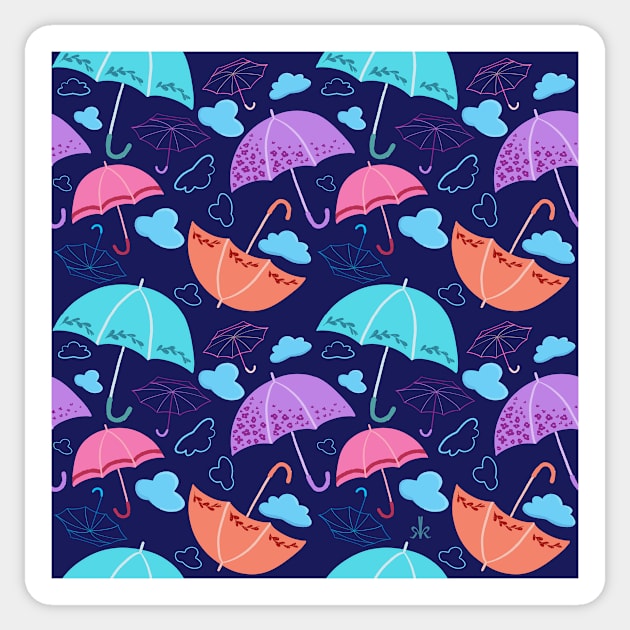 Umbrella Pattern Sticker by khunsaaziz